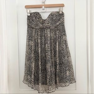 Express Leopard Print Strapless Dress 4